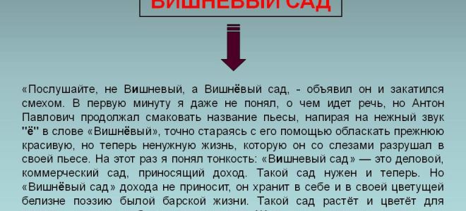 Смысл названия пьесы «вишнёвый сад»