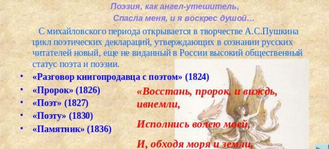 Тема поэта и поэзии в стихах русских авторов