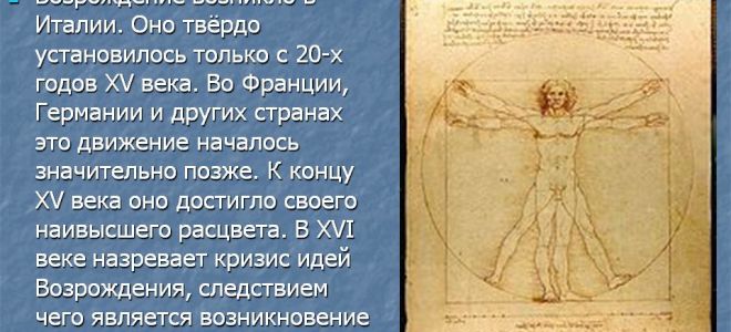 Что такое эпоха возрождения: самое главное кратко и понятно