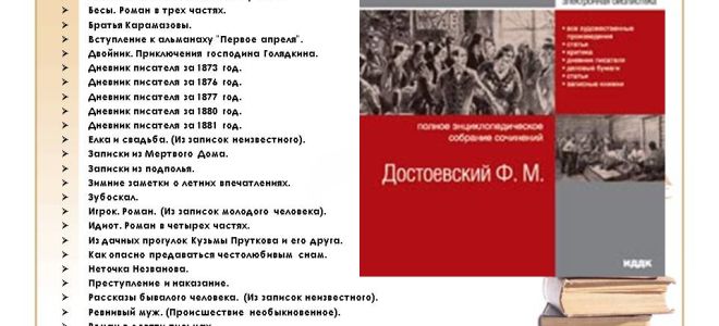 Список книг достоевского с кратким описанием